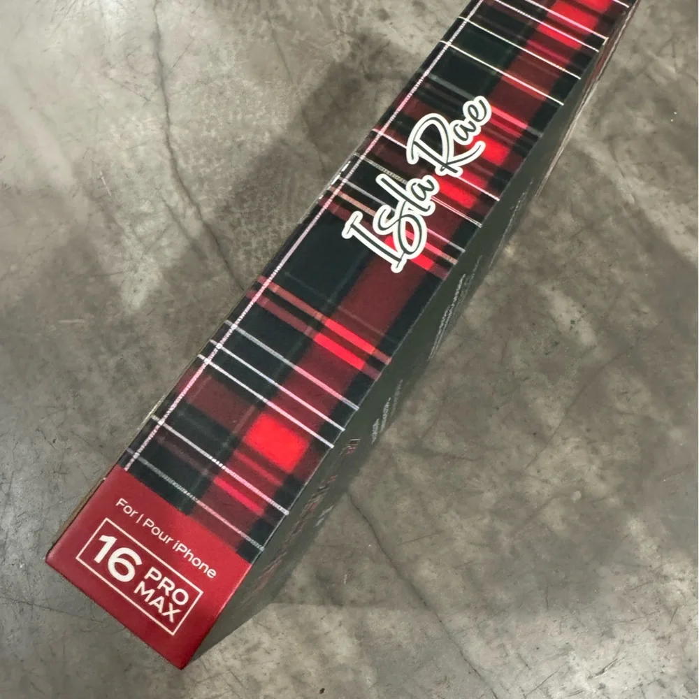 Red FESTIVE & FUN Plaid Magnetic Case by ISLA RAE for iPhone 16 Pro Max-zoom in